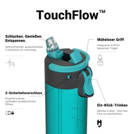 Sparrow Children's Water Bottle, 500 ml, TouchFlow Tritan Water Bottle, BPA-Free, Leak-Proof, Sports Bottle, with Straw for Sports, Outdoors, Lightweight, Sustainable