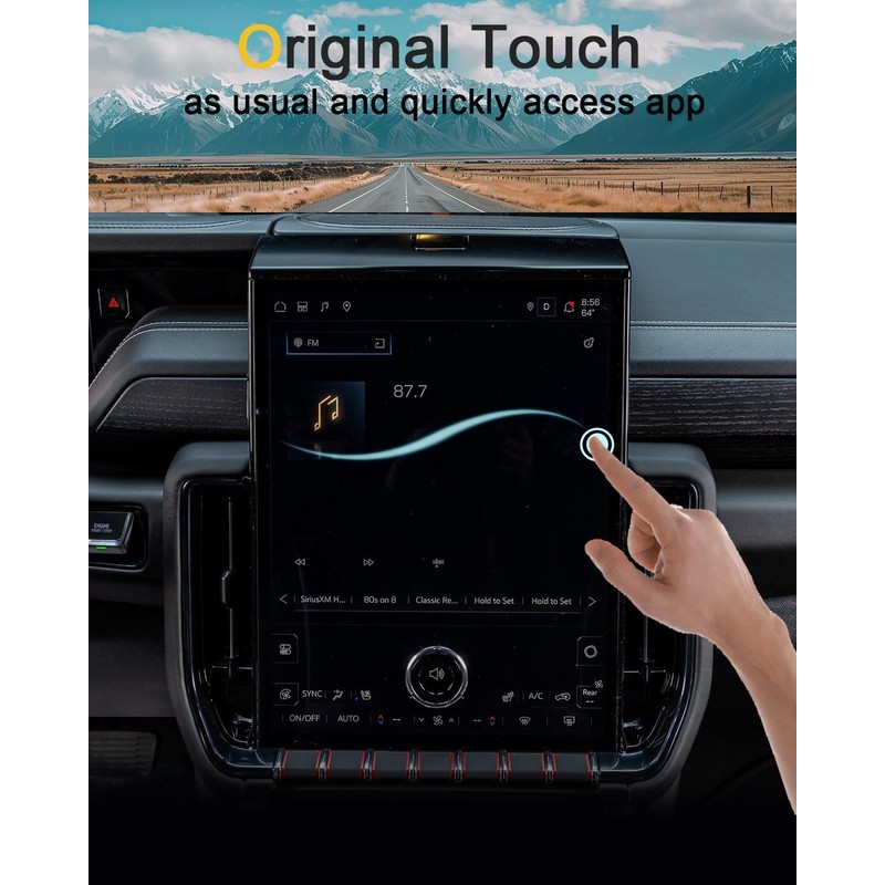 KOOGEN Tempered Glass Screen Protector for GMC Yukon 2025,Infotainment Navigation
