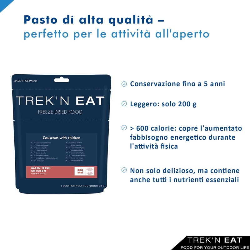 Couscous Trek'n Eat con Pollo (Stufato di Semola Africano) –