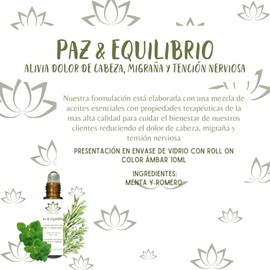 Aceite Escencial Roll Relaja Alivia Dolor Cabeza Migraña Menta Romero 10ml