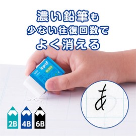 Tombow Pencil Eraser ippo Dark Pencil for Elementary School and Lower Grades, Blue, 10 pcs JHA-011AAZ