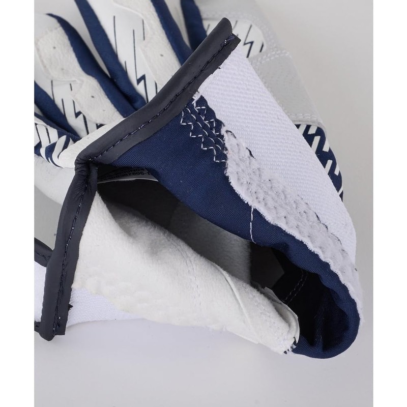 UA Clean Up Batting Gloves White/Midnight Navy/Midnight Navy LG, white