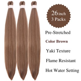 Braiding Hair Pre stretched Brown Prestretched Braiding Hair for Black Women Twist Kids Ez Braid Synthetic Knotless Colored Hypoallergenic Pre-stretched