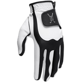 Handy Picks Men’s Golf Gloves, Premium Japanese Synthetic Leather, Stretch Fit, Enhanced Durability n Breathability (Black n White, X-Large)