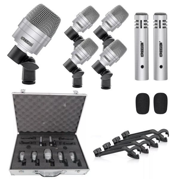 5Core Drum Mic Kit 7Pcs Kick Tom Snare Dynamic Microphone