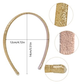 Nenjindz 6 Pieces Sequin Coated Headbands Glitter Hair Bands for Women Girls, 0.8 cm Sequin Headband Glitter Alice Bands for Girls Women Sparkling Headband Children Sparkly Headband D6