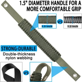 KKIKK Bronco Grab Handles, 4 Pack Automotive Paracord Roll Bar Grab Handles for 2021 2022 2023 2024 2 Door Bronco Handles (Green)