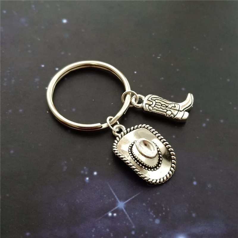 WYGUYO Western Country Keychain Cowboy Hat Key Ring Accessories Boot