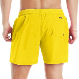 Lncropo Men's Swim Trunks Quick Dry Bathing Suits with Mesh Lining Swimwear Swim Shorts,A23-Deep Yellow,38