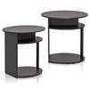 Furinno JAYA Simple Design Oval End Table Set of 2,