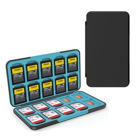 PGRTYOF SD Card Case, Holds 40 Cards (20 SD + 20 microSD), SD Memory Card Case, SD Card Storage Case, Memory Card Case, Waterproof, Dustproof, Shockproof, SD Card Storage, SDHC, TF Card Storage