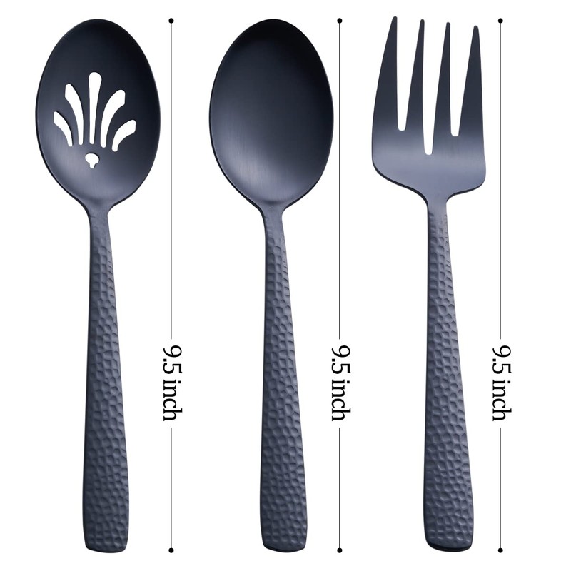 FULLYWARE 9.5" Stainless Steel Serving Utensil Set Large Serving Spoon