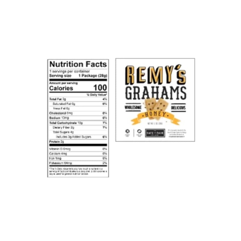 Remy's Nut Free All Natural Honey Grahams, 1 Ounce size