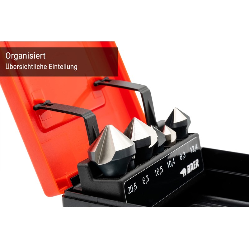 BAER HSSG 90° Bit Countersink Set 6.3-20.5 mm for Cordless