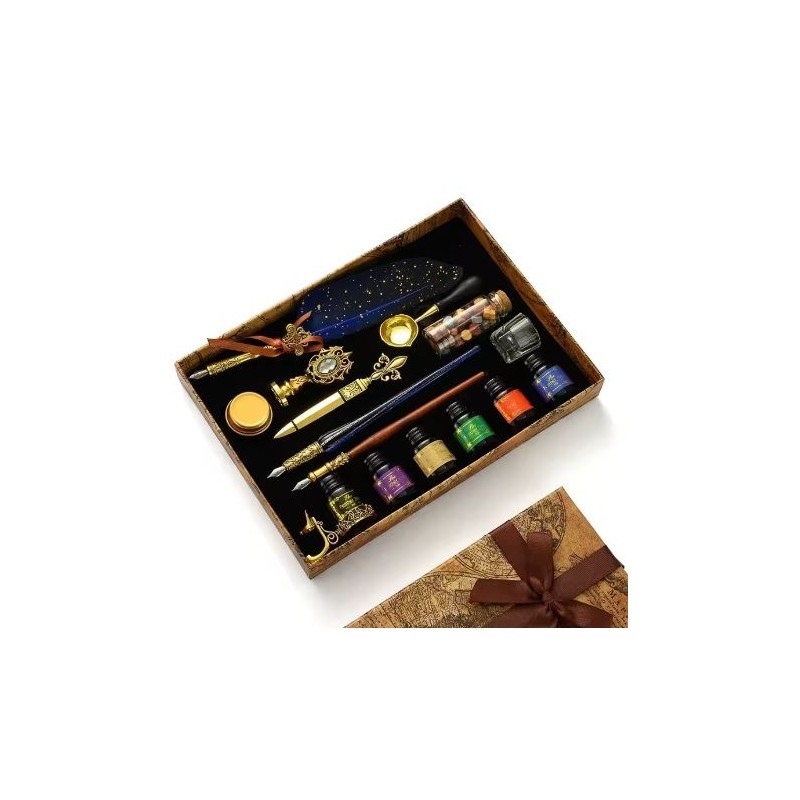 Feather Fountain Pen Set for Calligraphy Writing – Retro Style