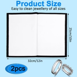 2PCS Jewelry Cleaning Cloth 10'' x 12'' Silver Polishing Cloth for Gold Silver and Platinum Jewelry Diamonds Platinum Gemstones Coins Reusable Keeps Jewelry Clean and Shiny