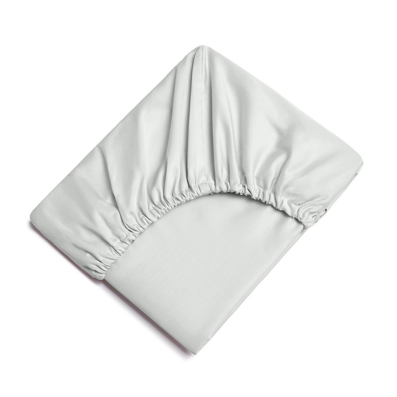 Oxford Homeware Silver Double Fitted Sheet -100% Brushed Microfibre 1800
