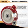 Juvielich 4Pcs 2.5 Inch Push Cart Wheels, Red PU Caster