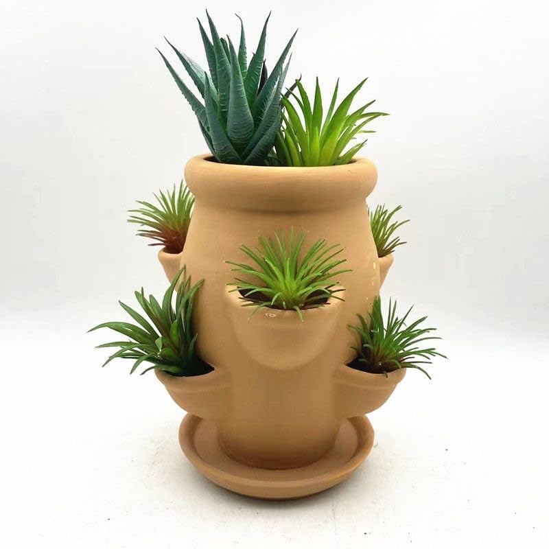 RISEON Six Pocket Terra Cotta Strawberry Jam Planter Strawberry Pot