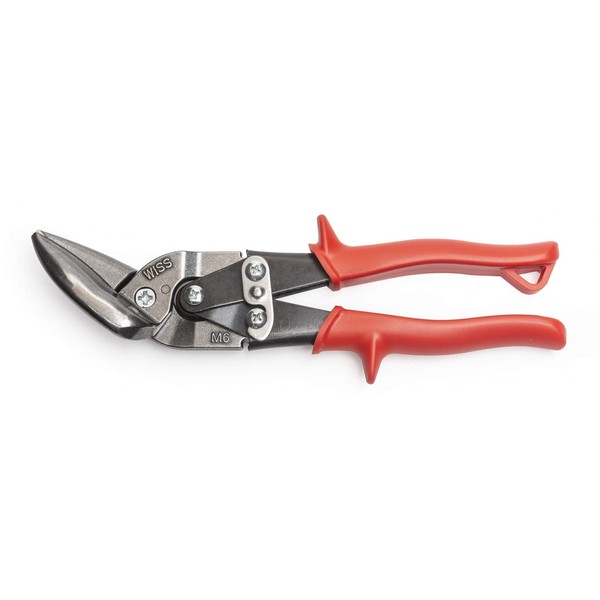 Crescent Wiss 9-1/4" Metalmaster Offset Straight and Left Cut Aviation Snips - M6R , Red