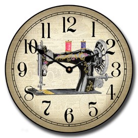 Sewing Room 2 Wall Clock, Available in 8 Sizes, Most Sizes Ship 2-3 Days, Whisper Quiet.