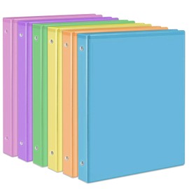 1-Inch Binder 3 Ring, Round Ring with 2 Interior Pockets, Holds 200 Sheets Letter Size Paper, Durable Plastic View Binders for School, Office, and Home