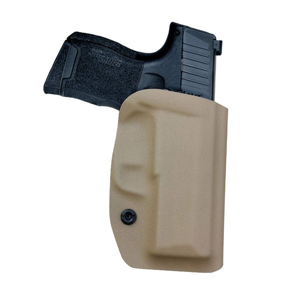 Sig P365 Holsters, Kydex OWB Holster Fit: Sig Sauer P365 Gun Holster Sig P365 Pistol Case Waistband Outside Carry 1.5-2 Inch Belt Clip - Adj. Width Height Cant - Entrance Widen (Tan, Right Hand Draw)