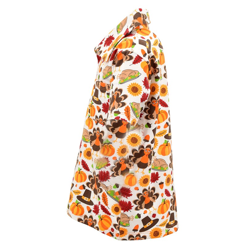 Unique Baby Boys Thanksgiving Pilgrim Turkey Polo Shirt (7Y, White)