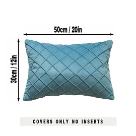 GONOVE Velvet Cushion Covers 30X50cm Soft Decorative Blue Throw Pillow Cases Pack of 2 Square Pillow Covers Pillowcases with Invisible Zipper for Home Couch Sofa Bed