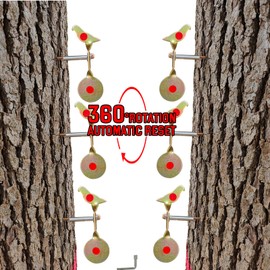 e5e10 Spinner Shooting Targets for BB Gun Shooting 6 Pack Bird Auto Reset Steel Resetting Targets - Heavy Galvanized Metal Steel Spinning Target Perfect for Air Rifle, Air Guns, Slingshots