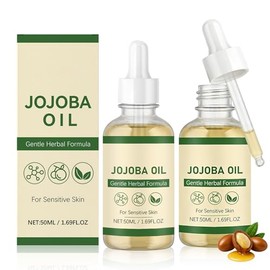 2PC Aceite de Jojoba Puro Prensado en Frío con Gotero ，Multifuncional Aceite Facial,Vegano, No Grasosa, Hidratación y Nutrición Natural, para Piel, Cabello y Uñas (50 ml)