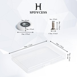 SPDYCESS Pack of 12 Shower Cubicle Rollers, Sliding Door Replacement Rollers with Screw, Shower Cubicle Sliding Door Rollers, Glass Door Roller, Shower Cubicle Rollers - 25 mm