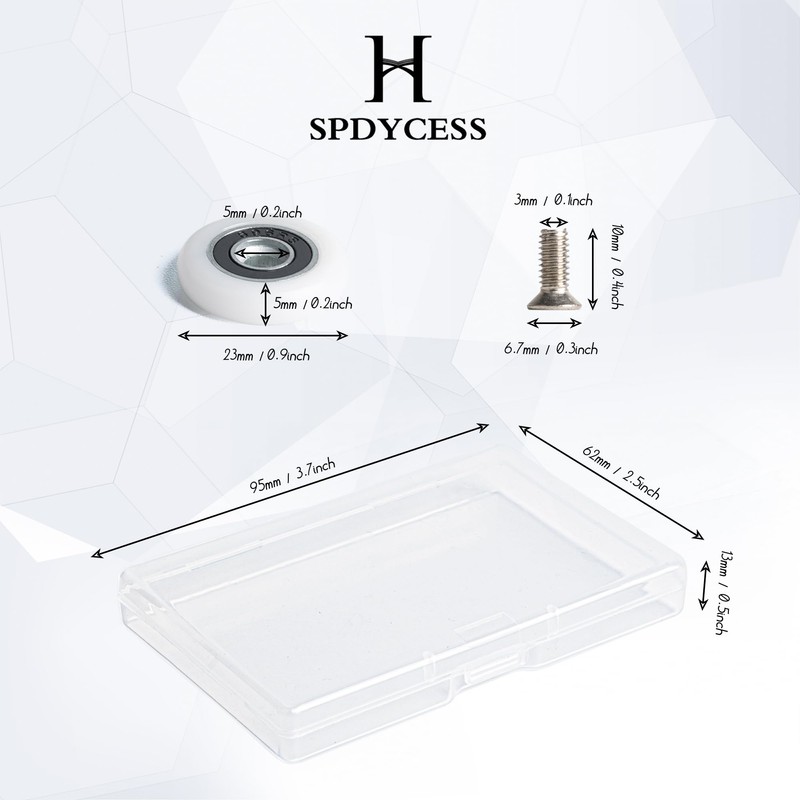 SPDYCESS Pack of 12 Shower Cubicle Rollers, Sliding Door Replacement