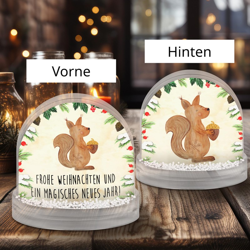 Mr. & Mrs. Panda Snow globe squirrel Christmas gift Christmas