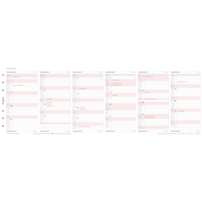 Chronoplan 50506 Calendar Insert 2026 (Year Plan Midi (96 x
