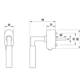 Beschläge Hamburg | Lockable Window Handles Window Fitting | GRO Prime DK 20-07ZAMAK ABS | Modern Rotation/Tilt Window Latch with 90° Grid | Window Lever in Polished Chrome