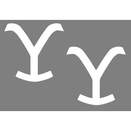 2 Pack - Yellowstone | Decal Vinyl Sticker Graphics for Car Truck SUV Van Wall Window Laptop | 5.5" Width by 5.4" Height HGC1970.07 White