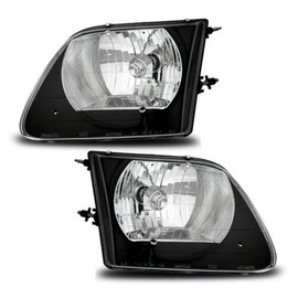 SPPC Crystal Headlights G2 Black Assembly Set for Ford F-150 - (Pair) Driver Left and Passenger Right Side Replacement Headlamp
