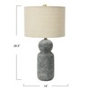 Creative Co-Op 14" Round Stoneware Desk Lamp, Dark Grey