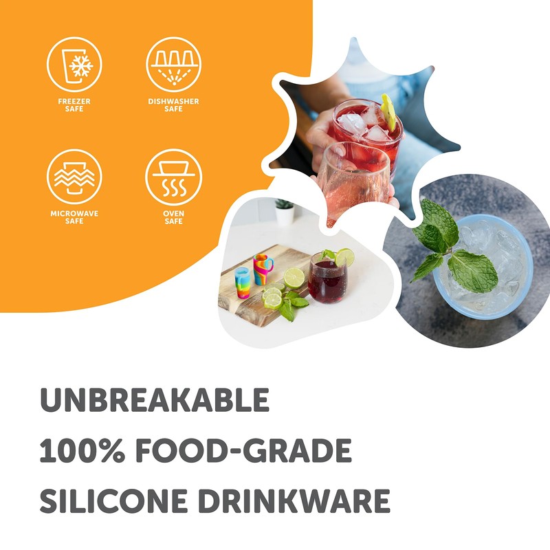 Silipint 12oz Stemless Silicone Wine Glass - BPA-Free Shatterproof Non-Toxic
