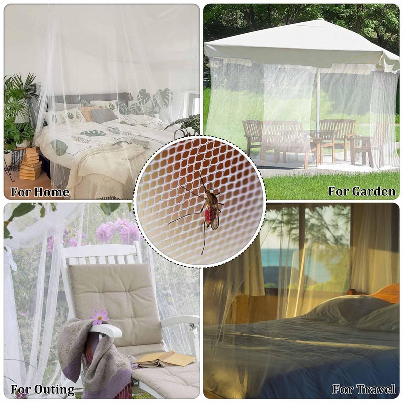 CINGHIA Square Canopy Bed Curtains, Mosquito Net Bed, Fine Mesh