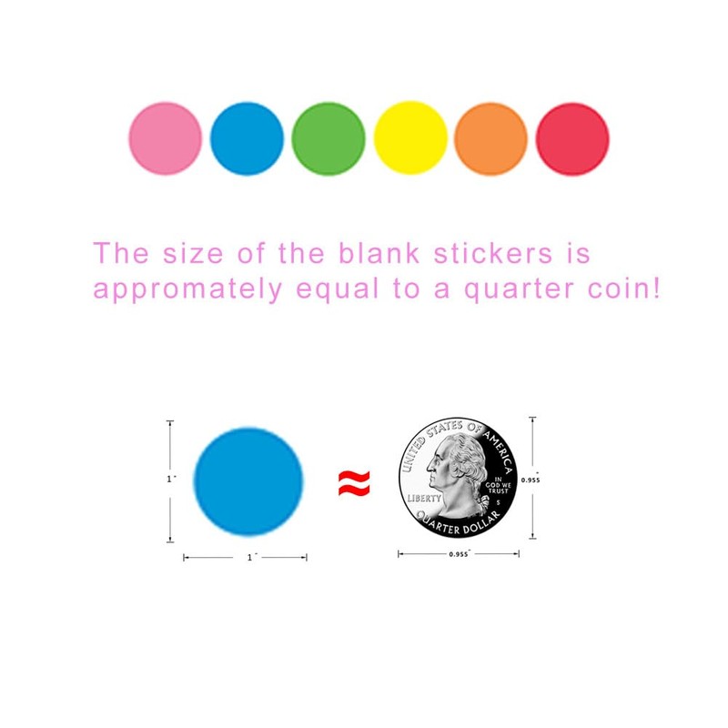 Hcode 1 Inch Color Coding Labels - Garage Sale Stickers,