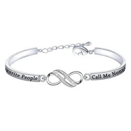 BEKECH Italian Grandma Nonnie Jewelry My Favorite People Call Me Nonnie Bracelet Mother’s Day Nonnie Nonna Gift for Nonnie to Be Nonna Family (Nonnie SILVER)
