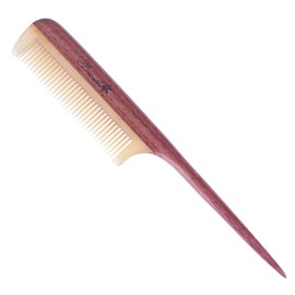 Breezelike Hair Combs - Fine Tooth Sheep Horn Comb with Purpleheart Wood Tail - No Static Teasing Hair Comb for Women