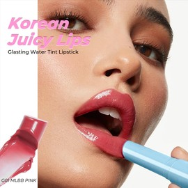 SACE LADY Watery Lipstick Click, 3 Colors Moisturizing Non Sticky Lip Gloss Set, Glasting Solid Lip Tint Stain with Dewy Finish (02+03+05, 3pcs)