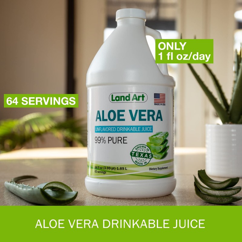 Land Art - Pure Aloe Vera Juice Unflavored – Cold-Processed