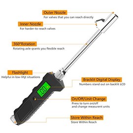 Number-one Digital Tire Pressure Gauge 230 Psi Auto Shut Off LCD Backl