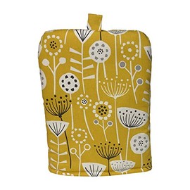 Bergen Ochre Yellow Charcoal Off-White Scandi Print Cafetiere Cosy