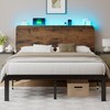 Feonase Full Size Bed Frame with Ergonomic Storage Headboard &
