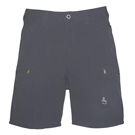 Hook & Tackle Men's Ripstop Driftwood Hybrid 4-Way Stretch Performance Fishing Short Charcoal 36
